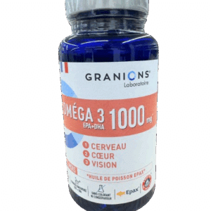 GRANIONS OMEGA 3 EPAX 1000 est conçu pour soutenir la santé cardiovasculaire, le fonctionnement du cerveau et le maintien d’une vision normale.
