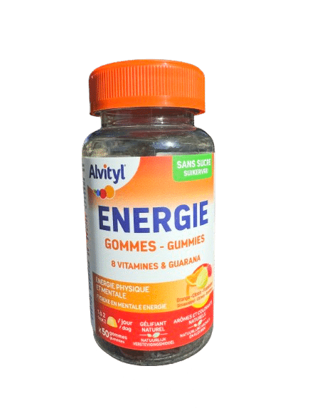 ALVITYL ENERGIE GOMMES VITAMINES ET GUARANA apporte un complexe optimal de Guarana et de vitamines, pour contribuer à un métabolisme énergétique normal