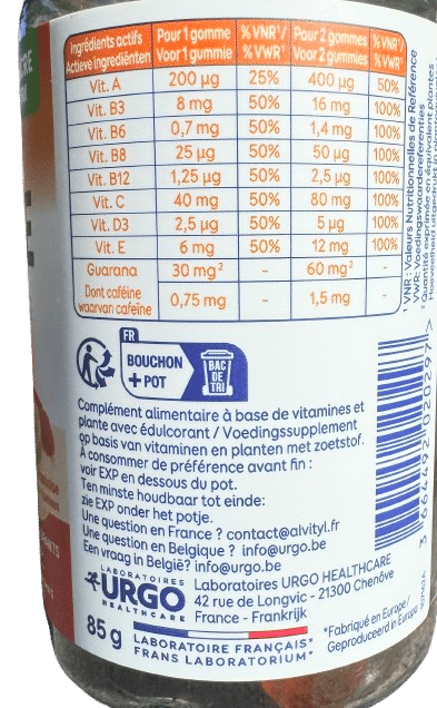ALVITYL ENERGIE GOMMES VITAMINES ET GUARANA