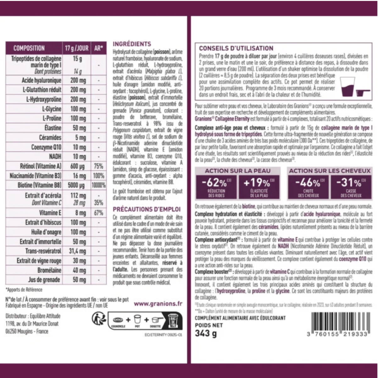 GRANIONS COLLAGÈNE ETERNITY