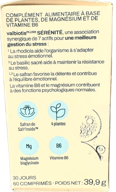 VALBIOTIS SÉRÉNITÉ STRESS DETENTE