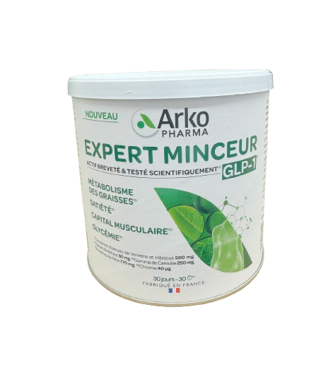 ARKOPHARMA EXPERT MINCEUR GLP1 ,est conçue pour agir dans la gestion du poids : le métabolisme des graisses, la satiété, la masse musculaire et la glycémie
