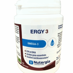 NUTERGIA ERGY 3 OMEGA 3 est une association originale d’huiles natives de poissons sauvages de qualité garantie  ,riches en acides gras oméga-3 (EPA et DHA