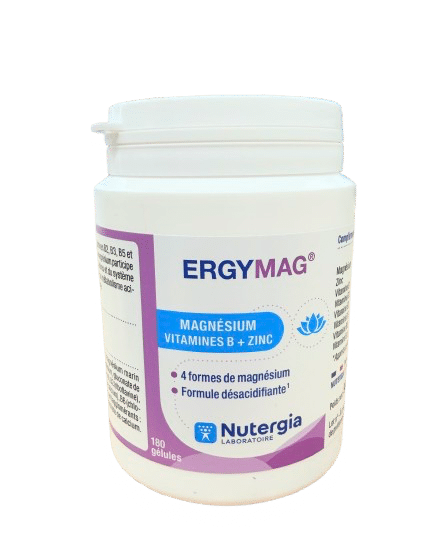 NUTERGIA ERGY MAG 90 gélules est riche en 4 formes de magnésium, vitamines B2, B3, B5 et B6 pour maintenir un bon fonctionnement du système musculaire.