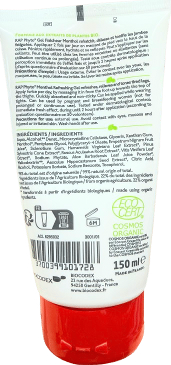 RAP JAMBES LÉGÈRES GEL BIO 150 ML